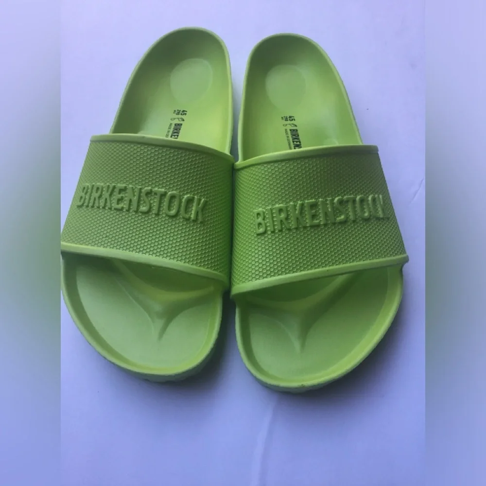 Birkenstock Neon Lime Slide Sandals